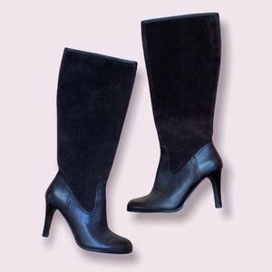 New Ralph Lauren Bryce Leather and Suede Heeled Boots Size 7B